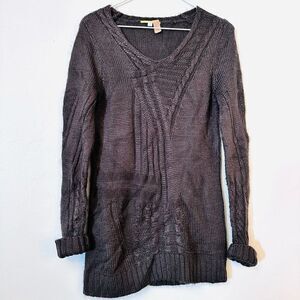 Gianni Bini Womens Pullover Sweater Knit Long Sleeve Dark Chocolate Brown Small